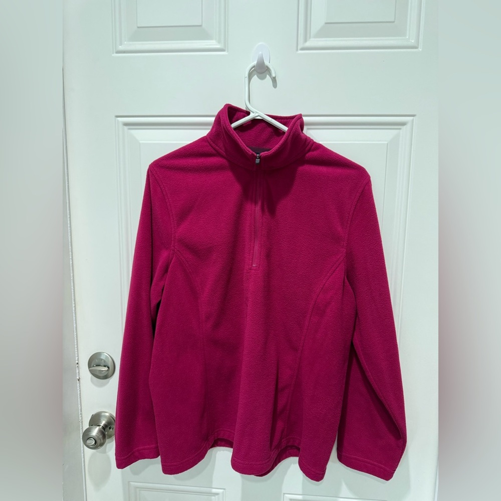 Women's lands end Fuchsia Half-Zip Fleece Pullover size s